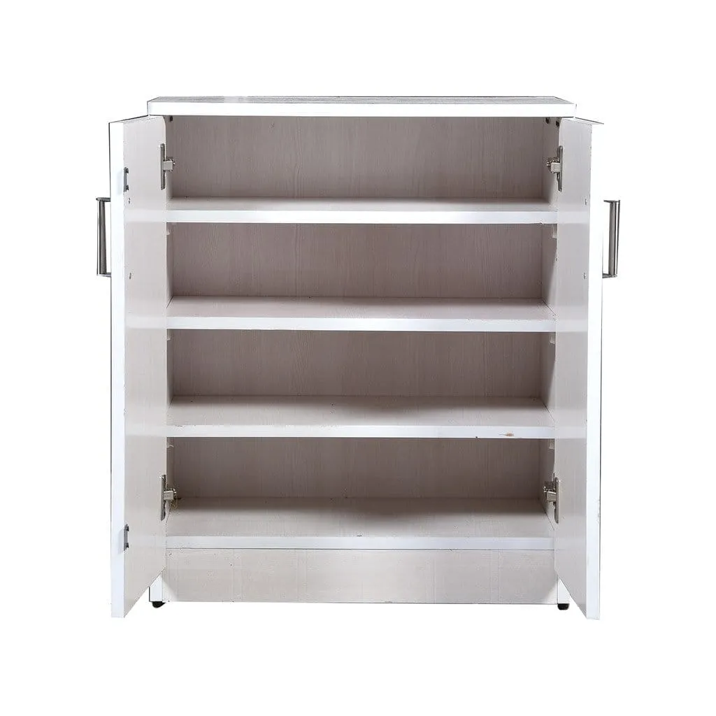 White Scribble Textured 2 Door Cabinet