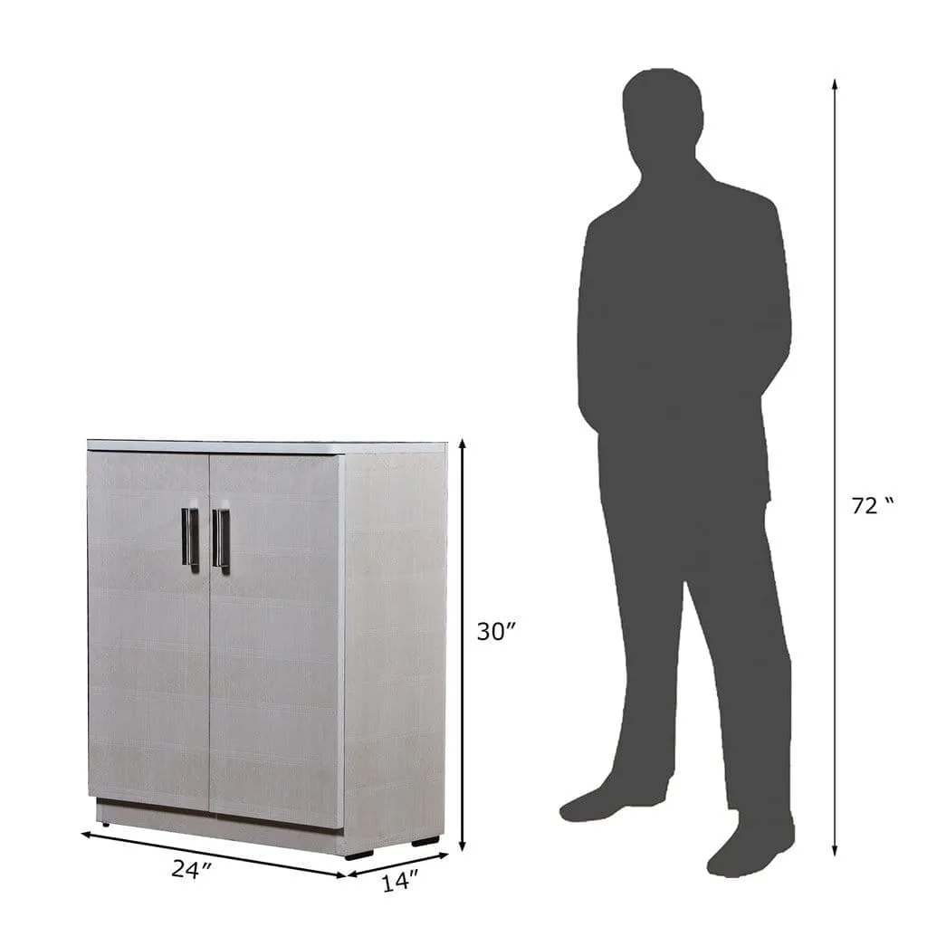 White Scribble Textured 2 Door Cabinet