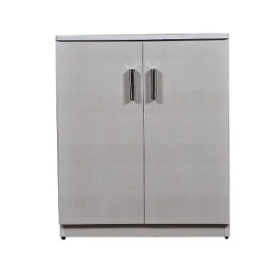 White Scribble Textured 2 Door Cabinet